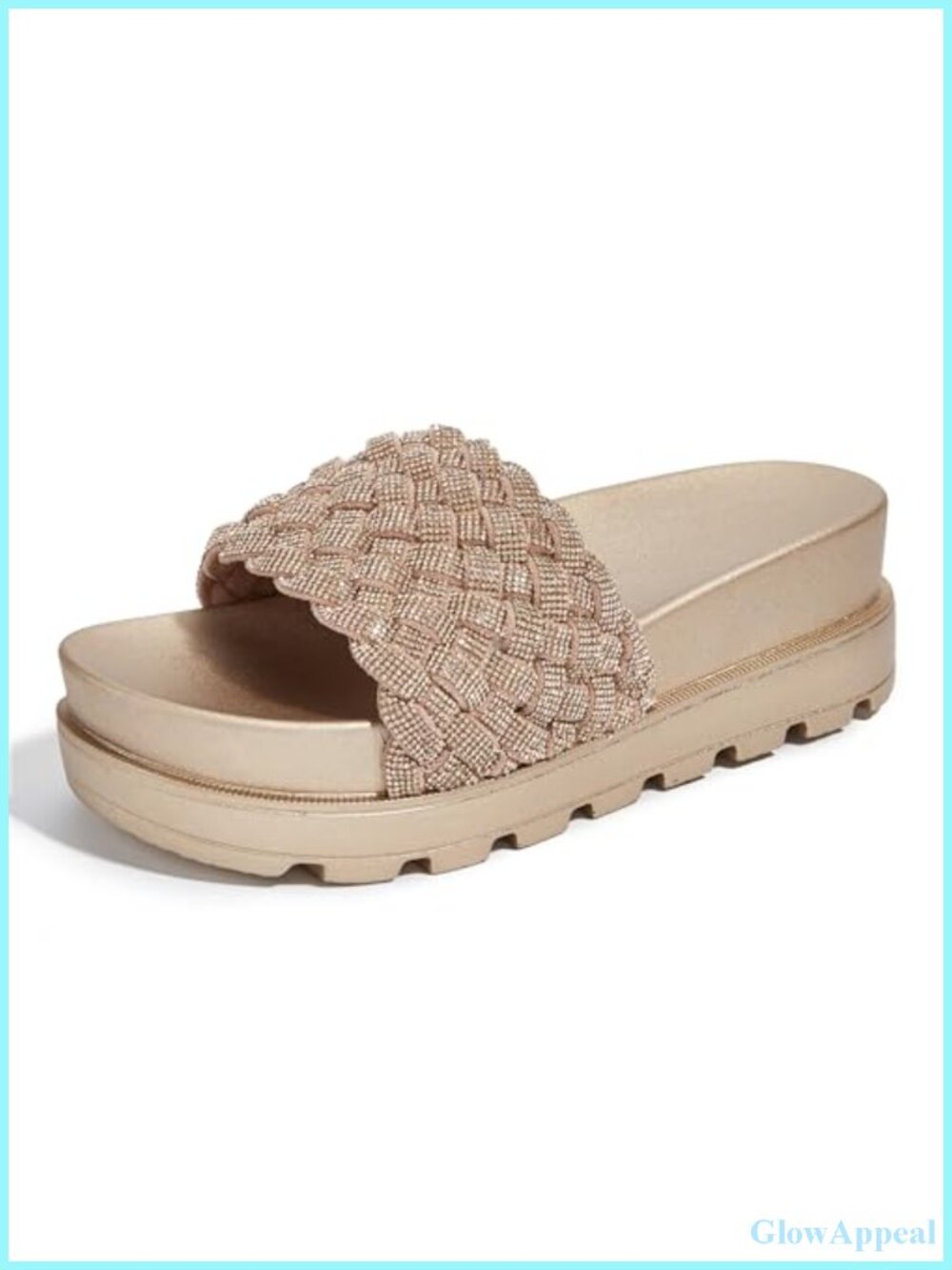 Women's Chunky Platform Braided Slide Sandals Vegan Comfortable Slip On